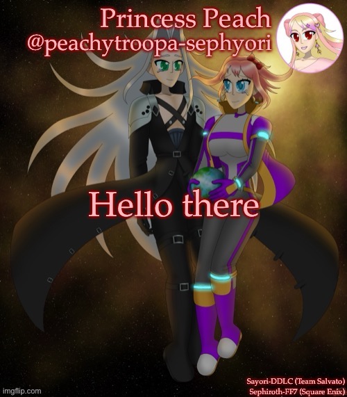 Sayori and Sephiroth | Hello there | image tagged in sayori and sephiroth | made w/ Imgflip meme maker