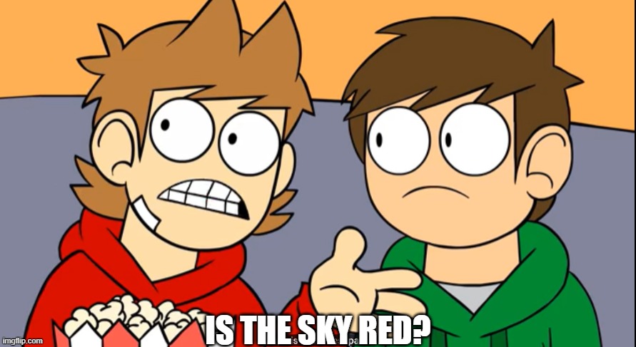 tord shhh this is the best part | IS THE SKY RED? | image tagged in tord shhh this is the best part | made w/ Imgflip meme maker