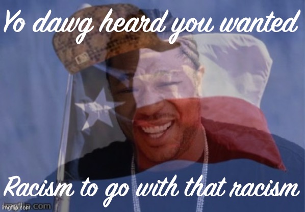 Cringing at the Lone Star State | Yo dawg heard you wanted Racism to go with that racism | made w/ Imgflip meme maker