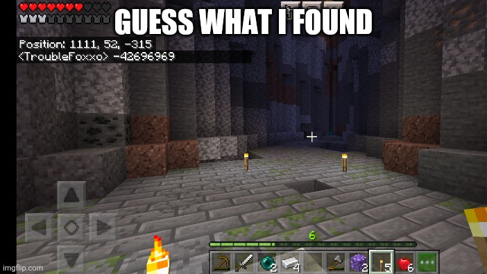EXPOSED STRONGHOLD, UNDER A VILLAGE, AND TWO EYES IN THE PORTAL, WITH AN AMETHYST CLUSTER INSIDE | GUESS WHAT I FOUND | image tagged in minecraft,freaking out,omg,rare | made w/ Imgflip meme maker