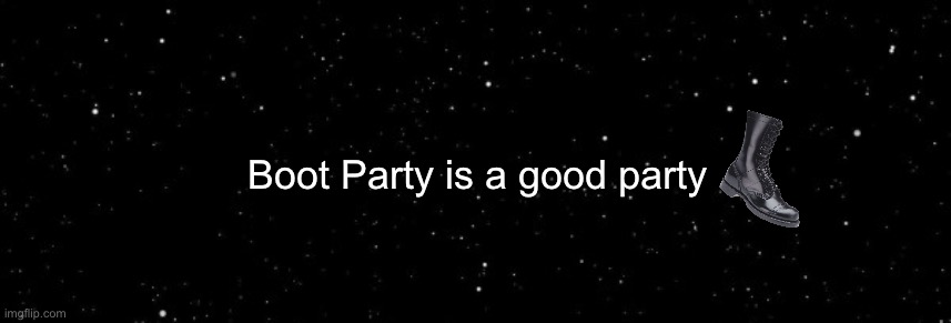 VOTE NOW! | Boot Party is a good party | image tagged in among us ejected | made w/ Imgflip meme maker