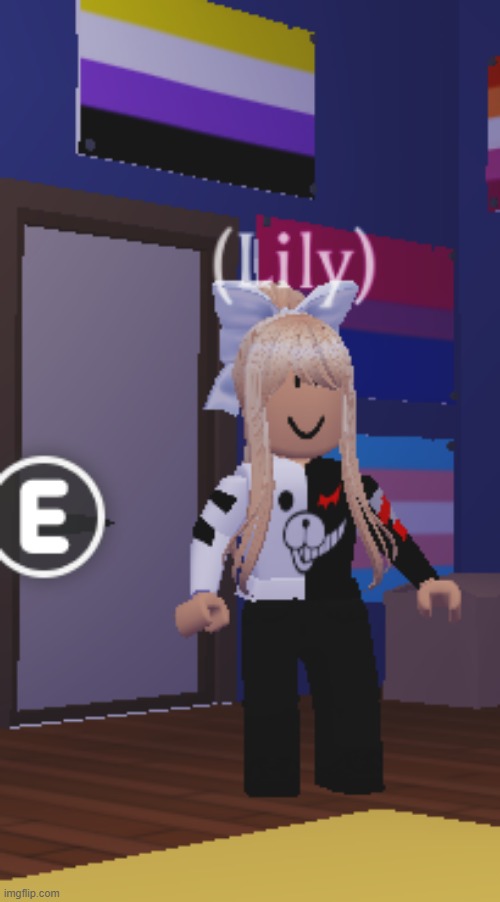 Do you like my Monika/Monokuma outfit lmao | made w/ Imgflip meme maker