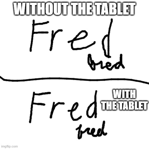 Testing my new drawing tablet | WITHOUT THE TABLET; WITH THE TABLET | image tagged in memes,blank transparent square | made w/ Imgflip meme maker