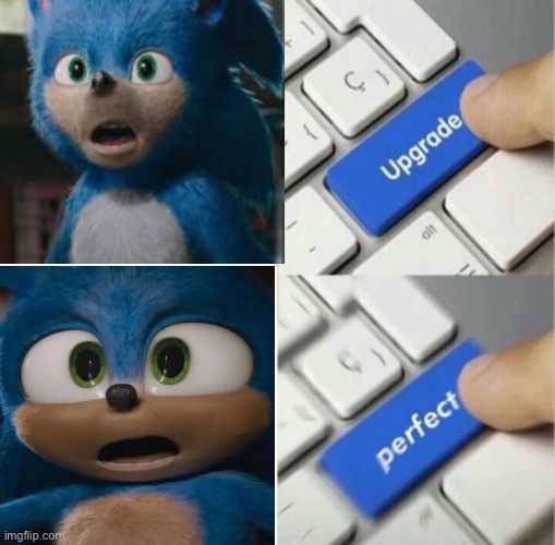image tagged in sonic the hedgehog,upgrade perfect | made w/ Imgflip meme maker