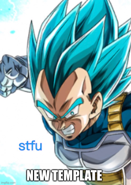 vegeta stfu | NEW TEMPLATE | image tagged in vegeta stfu | made w/ Imgflip meme maker