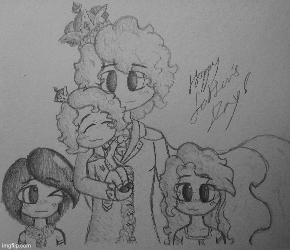 Father's Day drawing I made with a young King Stratus and his three children :) | image tagged in princevince64,cute,stratus,nublada,cirrus,stratus ii | made w/ Imgflip meme maker