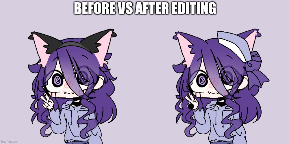 BEFORE VS AFTER EDITING | image tagged in kasey different picrew | made w/ Imgflip meme maker