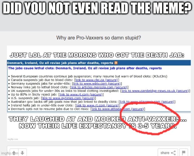 DID YOU NOT EVEN READ THE MEME? | made w/ Imgflip meme maker