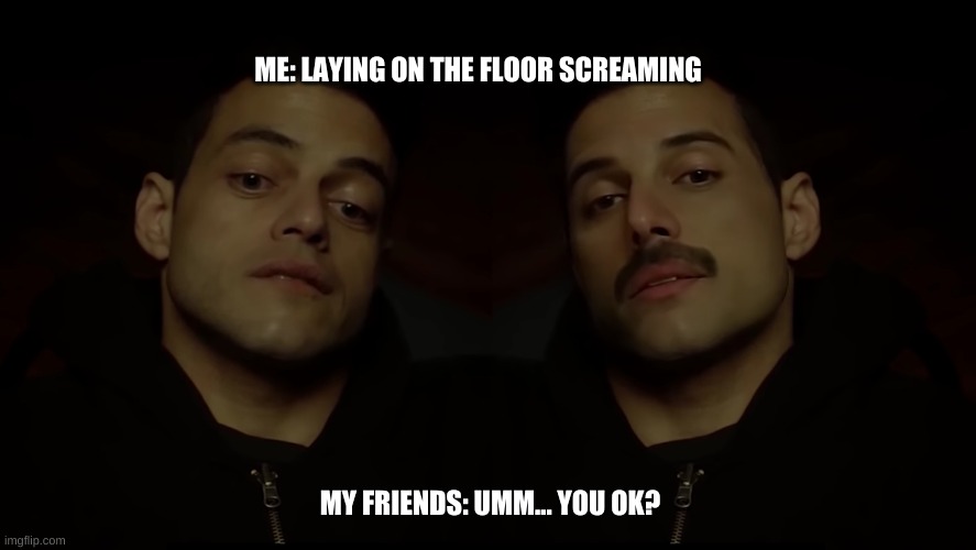 ok | ME: LAYING ON THE FLOOR SCREAMING; MY FRIENDS: UMM... YOU OK? | image tagged in memes | made w/ Imgflip meme maker