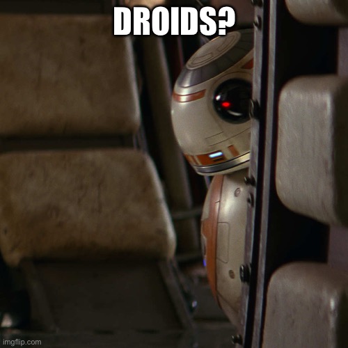 Star Wars BB-8 | DROIDS? | image tagged in star wars bb-8 | made w/ Imgflip meme maker