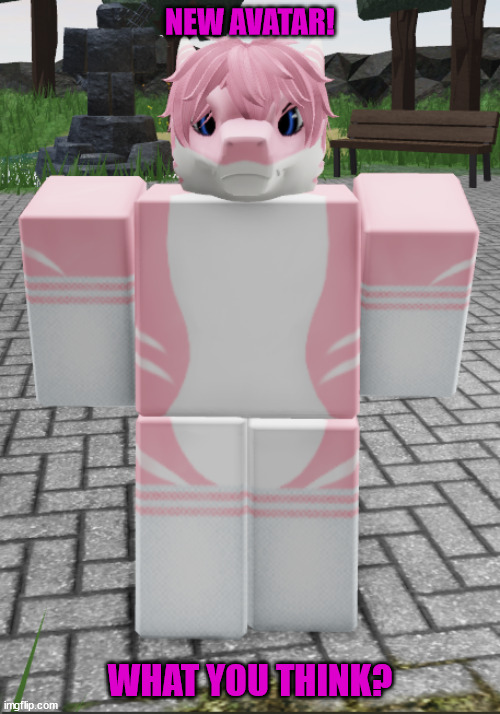 new avatar! | NEW AVATAR! WHAT YOU THINK? | image tagged in roblox,avatar | made w/ Imgflip meme maker