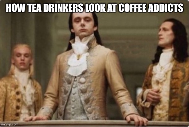 Tea is much better than coffee, at least for me with ADHD. Because tea dont have this horrible bitter taste and it calms me down | HOW TEA DRINKERS LOOK AT COFFEE ADDICTS | image tagged in noble | made w/ Imgflip meme maker