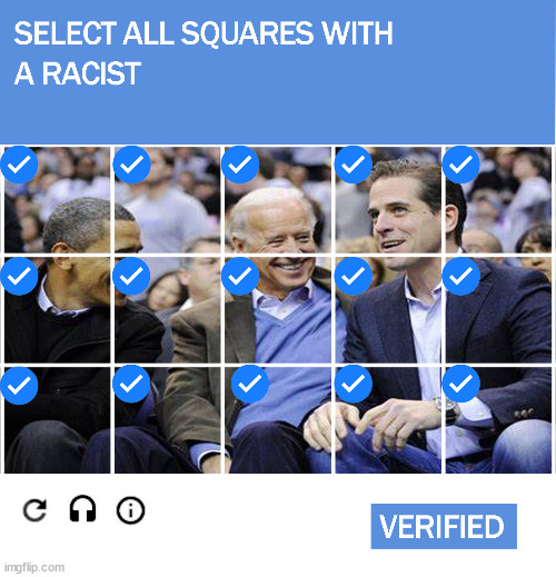 Verified Racists | image tagged in biden,hunter,obama | made w/ Imgflip meme maker
