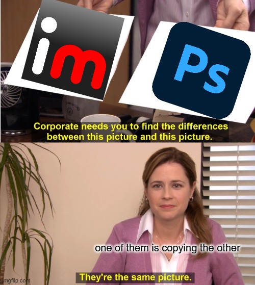 They're The Same Picture | one of them is copying the other | image tagged in memes,they're the same picture | made w/ Imgflip meme maker