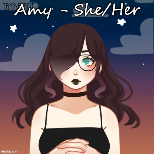 Meet Amy, the edgelord who has a crush on Charlie, and who is Reed's ex-girlfriend | Amy - She/Her | made w/ Imgflip meme maker