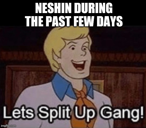 The British situation. | NESHIN DURING THE PAST FEW DAYS | image tagged in let s split up hang | made w/ Imgflip meme maker