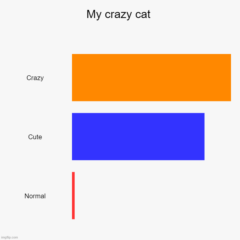 My crazy cat | Crazy, Cute, Normal | image tagged in charts,bar charts | made w/ Imgflip chart maker