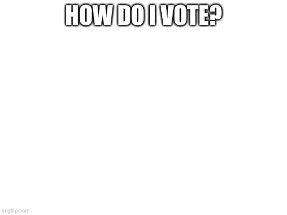 Blank White Template | HOW DO I VOTE? | image tagged in blank white template | made w/ Imgflip meme maker