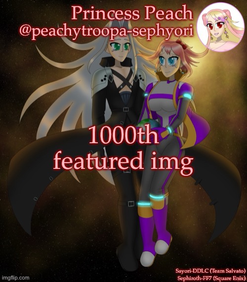 Sayori and Sephiroth | 1000th featured img | image tagged in sayori and sephiroth | made w/ Imgflip meme maker