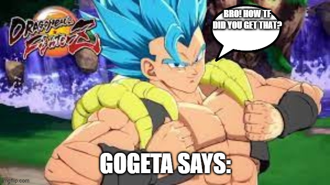 BRO! HOW TF DID YOU GET THAT? GOGETA SAYS: | made w/ Imgflip meme maker