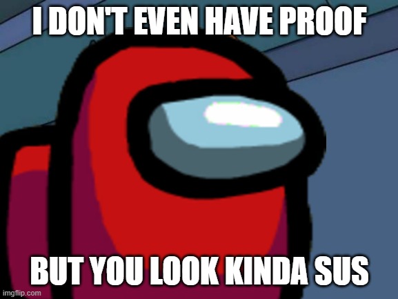 I DON'T EVEN HAVE PROOF; BUT YOU LOOK KINDA SUS | image tagged in futurama fry,among us,sus | made w/ Imgflip meme maker