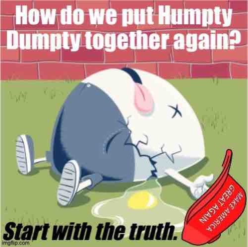 Leftists really think we’re broken. Are they high?! We’re stronger than ever!! #MAGA #Trump2024 #RINOsGetRekt #DemocratFail | image tagged in humpty dumpty,maga,republican party,strong,leftists,weak | made w/ Imgflip meme maker