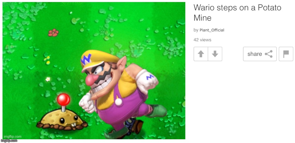 Uhhh… Plant_Official, you forgot the .mp3 in the title in “Wario steps on a Potato Mine.” | image tagged in repost from wario_dies stream,wario_dies,potato mine,plant_official,plants vs zombies,wario dies | made w/ Imgflip meme maker
