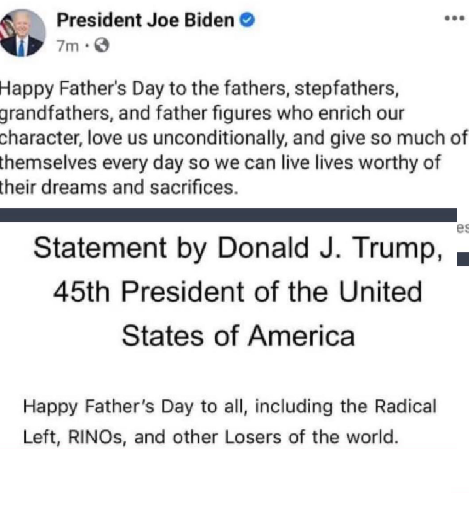 Biden Vs TFG Father's Day Blank Meme Template