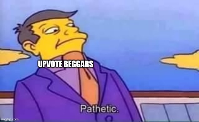 skinner pathetic | UPVOTE BEGGARS | image tagged in skinner pathetic | made w/ Imgflip meme maker