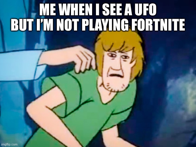 wait | ME WHEN I SEE A UFO BUT I’M NOT PLAYING FORTNITE | image tagged in shaggy meme | made w/ Imgflip meme maker