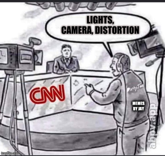 Boom | LIGHTS, CAMERA, DISTORTION; MEMES BY JAY | image tagged in cnn,fake news,lies | made w/ Imgflip meme maker