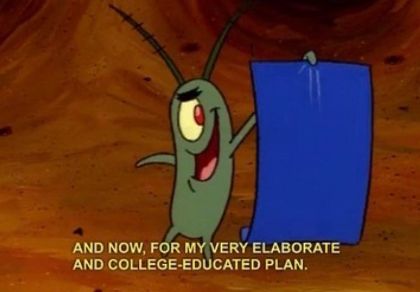 Plankton college educated plan Blank Meme Template