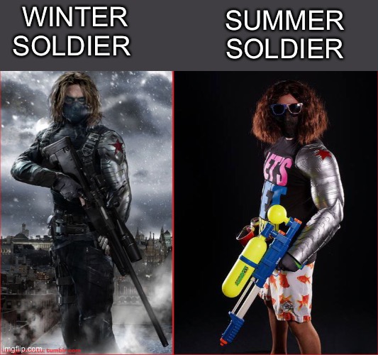 ¯\_(ツ)_/¯ | SUMMER SOLDIER; WINTER SOLDIER | made w/ Imgflip meme maker