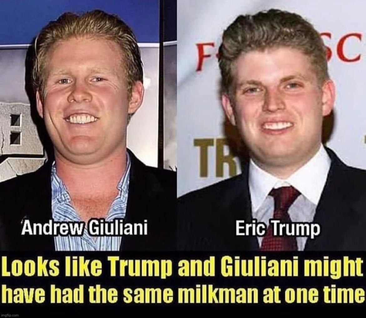 what r u sayin, libtrad? why dont u come right out n say it, punk? yeah? what now? maga | image tagged in andrew giuliani eric trump,eric trump,andrew giuliani,milkman,maga,repost | made w/ Imgflip meme maker