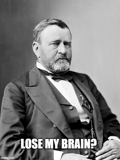General Grant | LOSE MY BRAIN? | image tagged in general grant | made w/ Imgflip meme maker
