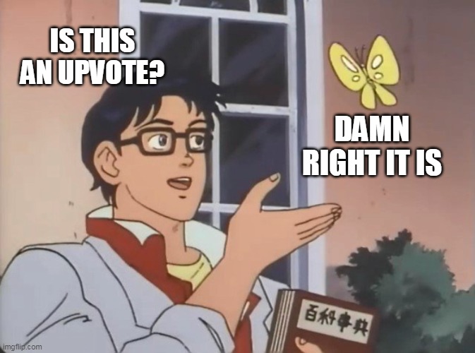 IS THIS AN UPVOTE? DAMN RIGHT IT IS | image tagged in is this a bird | made w/ Imgflip meme maker