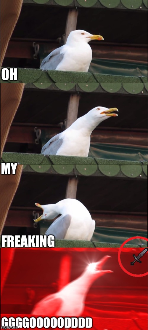Inhaling Seagull | OH; MY; FREAKING; GGGGOOOOODDDD | image tagged in memes,inhaling seagull | made w/ Imgflip meme maker