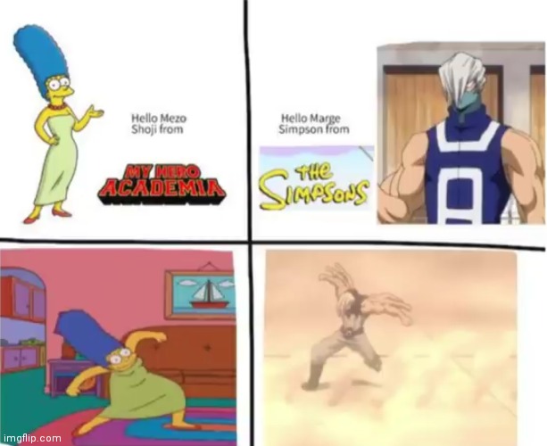 image tagged in my hero academia,the simpsons | made w/ Imgflip meme maker