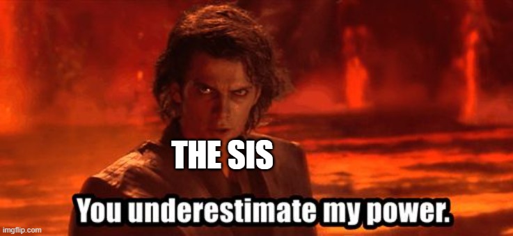 You underestimate my power | THE SIS | image tagged in you underestimate my power | made w/ Imgflip meme maker