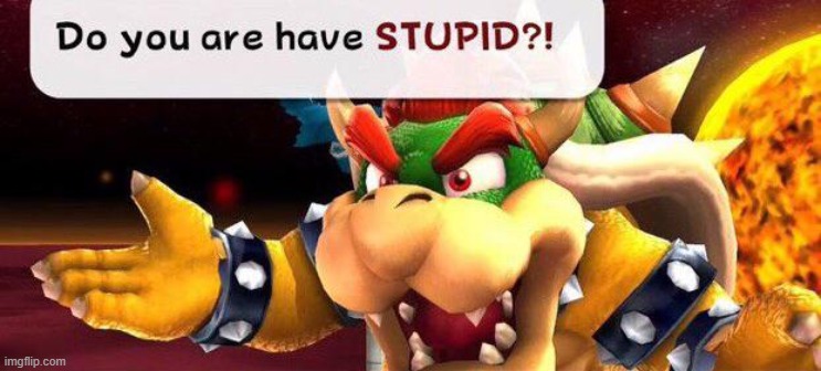 Bowser Do you are have stupid | image tagged in bowser do you are have stupid | made w/ Imgflip meme maker