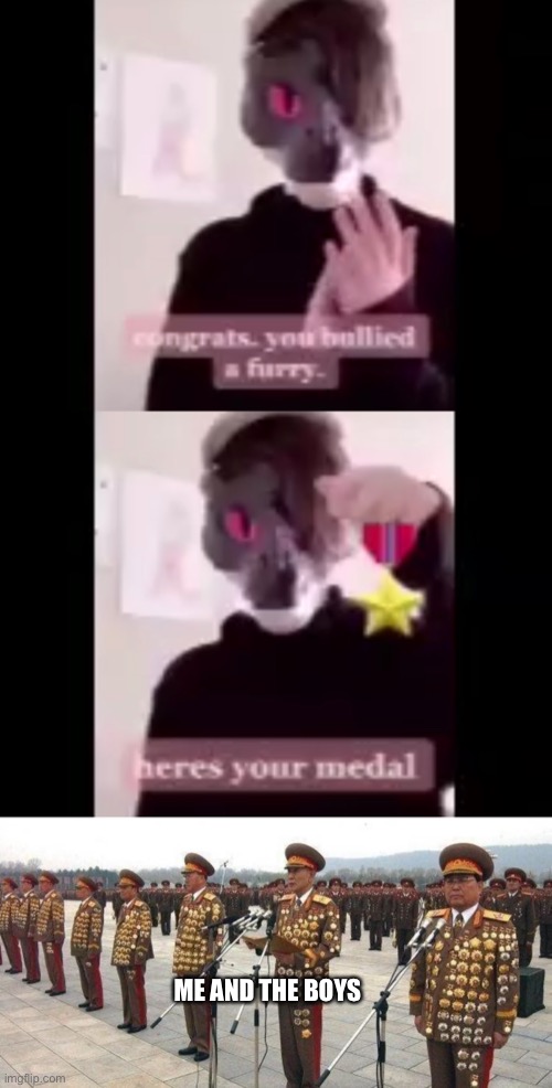 Bully furries yay | ME AND THE BOYS | image tagged in funny,memes,north korea | made w/ Imgflip meme maker