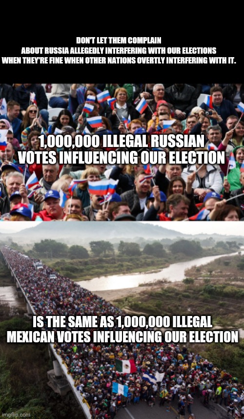 FBI+Hitler+Argentina+NaziEnclave? ??? | DON'T LET THEM COMPLAIN
ABOUT RUSSIA ALLEGEDLY INTERFERING WITH OUR ELECTIONS
WHEN THEY'RE FINE WHEN OTHER NATIONS OVERTLY INTERFERING WITH IT. 1,000,000 ILLEGAL RUSSIAN VOTES INFLUENCING OUR ELECTION; IS THE SAME AS 1,000,000 ILLEGAL MEXICAN VOTES INFLUENCING OUR ELECTION | image tagged in voter fraud,election fraud,argentina,nazis,9/11 truth movement,conspiracy keanu | made w/ Imgflip meme maker