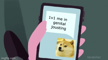 genital jousting gif