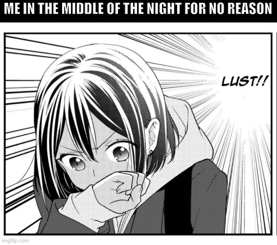 The only girls I like are 2D | ME IN THE MIDDLE OF THE NIGHT FOR NO REASON | image tagged in anime,lust | made w/ Imgflip meme maker