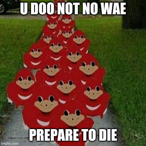 WHY DID I DO THIS | U DOO NOT NO WAE; PREPARE TO DIE | image tagged in ugandan knuckles army | made w/ Imgflip meme maker