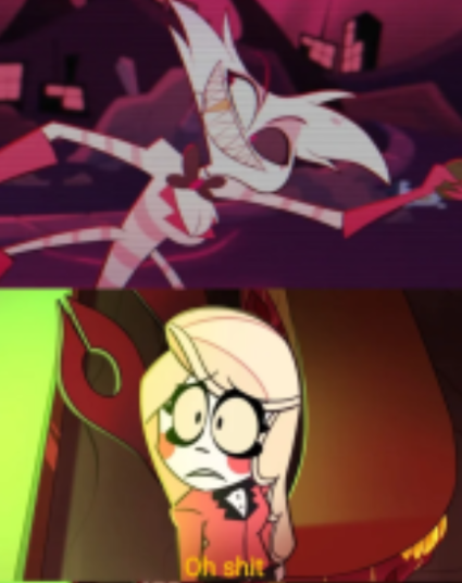 Oh shit Hazbin Hotel Blank Meme Template