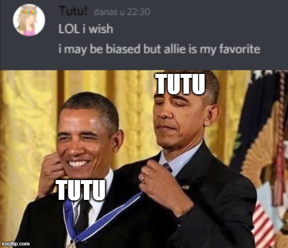 discord.gg/bloxbyte | TUTU; TUTU | image tagged in obama medal | made w/ Imgflip meme maker