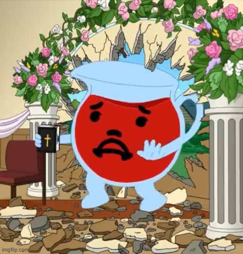 Kool Aid Guy with Bible | image tagged in kool aid guy with bible | made w/ Imgflip meme maker