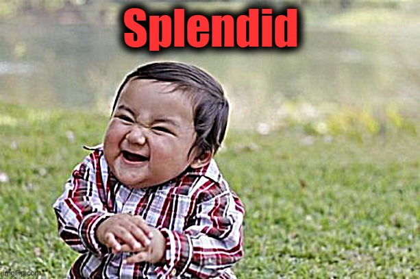 Evil Toddler Meme | Splendid | image tagged in memes,evil toddler | made w/ Imgflip meme maker