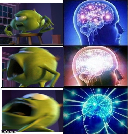 Expanding brain 3 panels | image tagged in expanding brain 3 panels | made w/ Imgflip meme maker